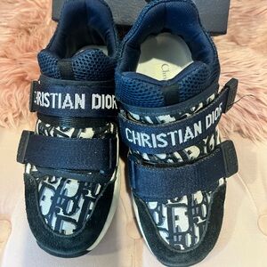Dior navy oblique girls sneakers